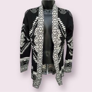NEW Pink Republic Aztec Design Open Front Cardigan